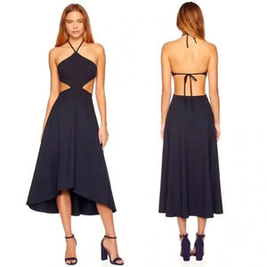 Susana Monaco x Revolve Navy Midnight Cut Out Waist High Low Halter Dress